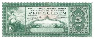 Dutch Caribbean 5 Gulden, 1943 obverse