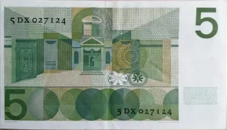 Dutch Caribbean 5 Gulden, 1966 reverse