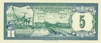 Dutch Caribbean 5 Gulden, 1967-1972 obverse