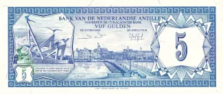 Dutch Caribbean 5 Gulden, 1980-1984 obverse