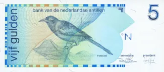 Dutch Caribbean 5 Gulden, 1986-1994 obverse