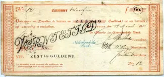 Dutch Caribbean 60 Gulden, 1814-1862 obverse