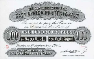 East Africa 100 Rupees, 1905 image