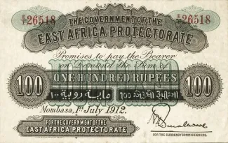 East Africa 100 Rupees, 1912 image