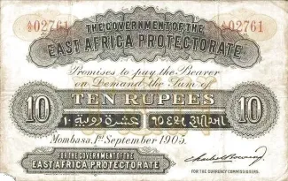 East Africa 10 Rupees, 1905 image