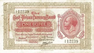 East Africa 1 Rupee, 1920 image