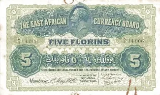 East Africa 5 Florins, 1920 image