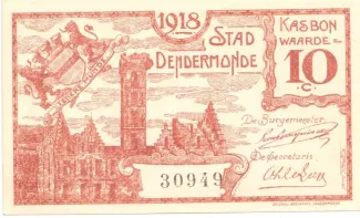 East Flanders, Province of 10 Centimes, 1918 image