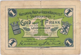 East Flanders, Province of 1 Franc,  image