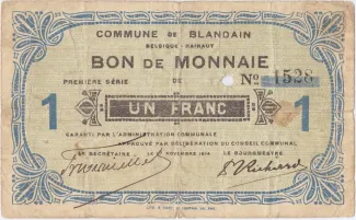 East Flanders, Province of 1 Franc, 1914 image