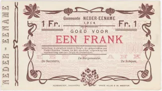 East Flanders, Province of 1 Franc, 1914 image