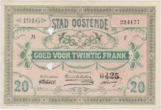 East Flanders, Province of 20 Francs, 1916 image