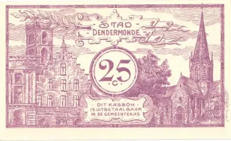 East Flanders, Province of 25 Centimes, 1918 reverse