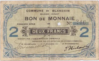 East Flanders, Province of 2 Francs, 1914 image