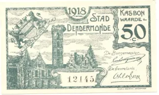 East Flanders, Province of 50 Centimes, 1918 image