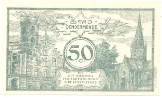 East Flanders, Province of 50 Centimes, 1918 reverse