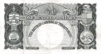 Eastern Caribbean States 100 Dollars, 1953-1963 reverse