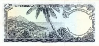Eastern Caribbean States 100 Dollars, 1965 reverse