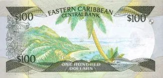 Eastern Caribbean States 100 Dollars, 1986-1988 reverse