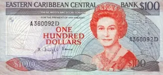 Eastern Caribbean States 100 Dollars, 1988 image