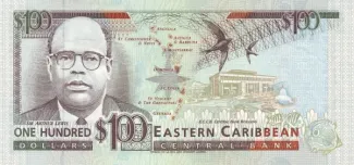 Eastern Caribbean States 100 Dollars, 1993 reverse