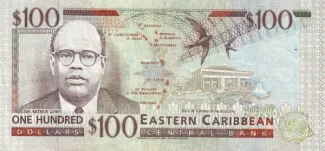 Eastern Caribbean States 100 Dollars, 1994 reverse