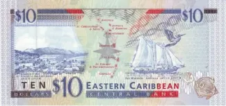 Eastern Caribbean States 10 Dollars, 1994 reverse
