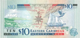 Eastern Caribbean States 10 Dollars, 2003 reverse