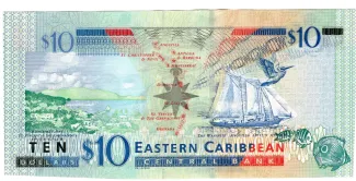 Eastern Caribbean States 10 Dollars, 2008 reverse