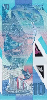 Eastern Caribbean States 10 Dollars, 2019 reverse