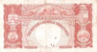 Eastern Caribbean States 1 Dollar, 1950-1951 reverse