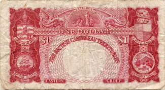 Eastern Caribbean States 1 Dollar, 1953-1964 reverse
