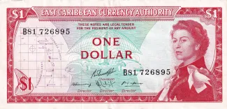 Eastern Caribbean States 1 Dollar, 1965 image