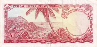 Eastern Caribbean States 1 Dollar, 1965 reverse
