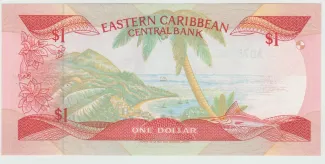 Eastern Caribbean States 1 Dollar, 1988-1989 reverse