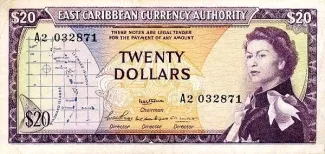 Eastern Caribbean States 20 Dollars, 1965 image
