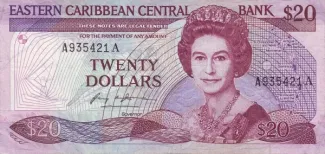 Eastern Caribbean States 20 Dollars, 1988 image