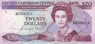 Eastern Caribbean States 20 Dollars, 1988 image
