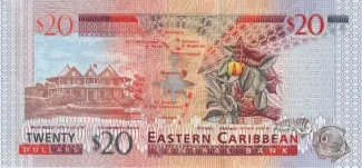 Eastern Caribbean States 20 Dollars, 2003 reverse