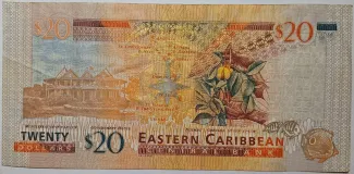 Eastern Caribbean States 20 Dollars, 2008 reverse