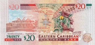 Eastern Caribbean States 20 Dollars, 2012-2015 reverse