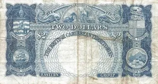 Eastern Caribbean States 2 Dollars, 1950-1951 reverse