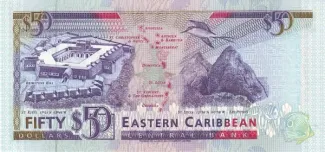 Eastern Caribbean States 50 Dollars, 1993 reverse