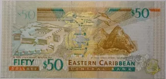 Eastern Caribbean States 50 Dollars, 2012-2015 reverse