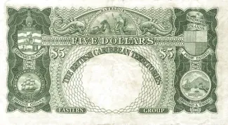 Eastern Caribbean States 5 Dollars, 1950-1951 reverse