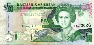 Eastern Caribbean States 5 Dollars, 1993 image