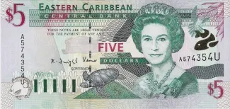 Eastern Caribbean States 5 Dollars, 2000 image