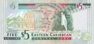 Eastern Caribbean States 5 Dollars, 2008 reverse