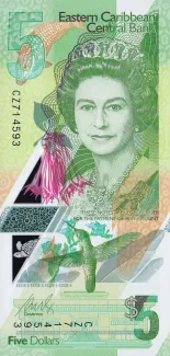 Eastern Caribbean States 5 Dollars, 2021 image