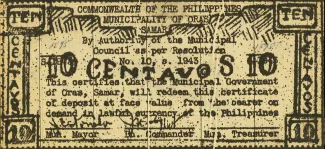 Eastern Samar 10 Centavos, 1943 image